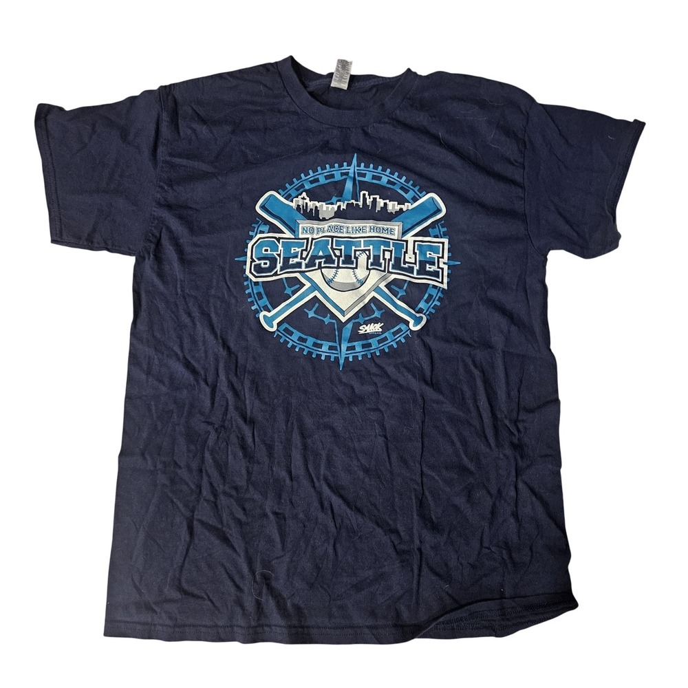 Gildan Shirt Mens Large Blue Seattle No Place Like Home Baseball Graphic Tee